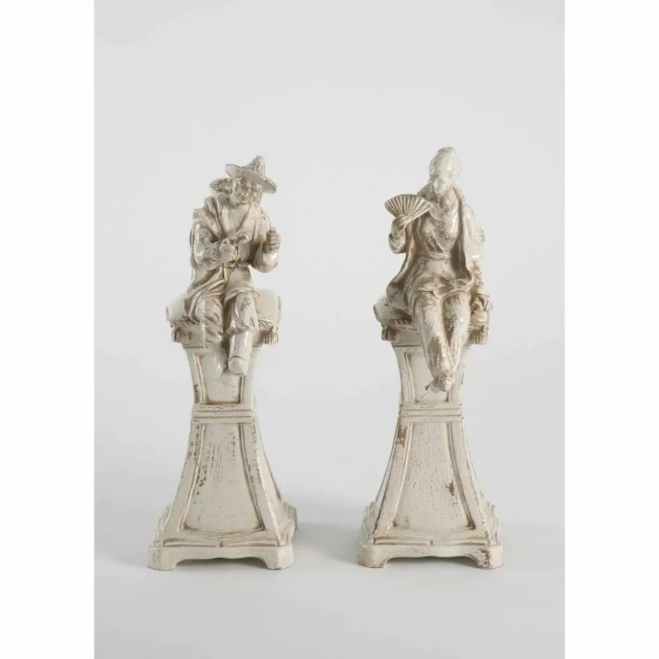 Chinese Figure On Pedestal Pair