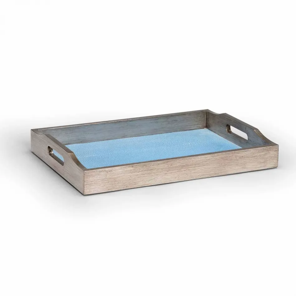 Small Blue Shagreen Tray