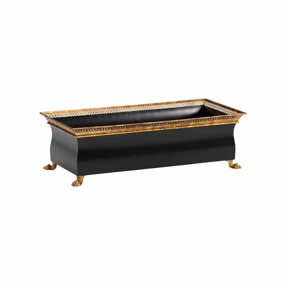 French Tole Planter Black