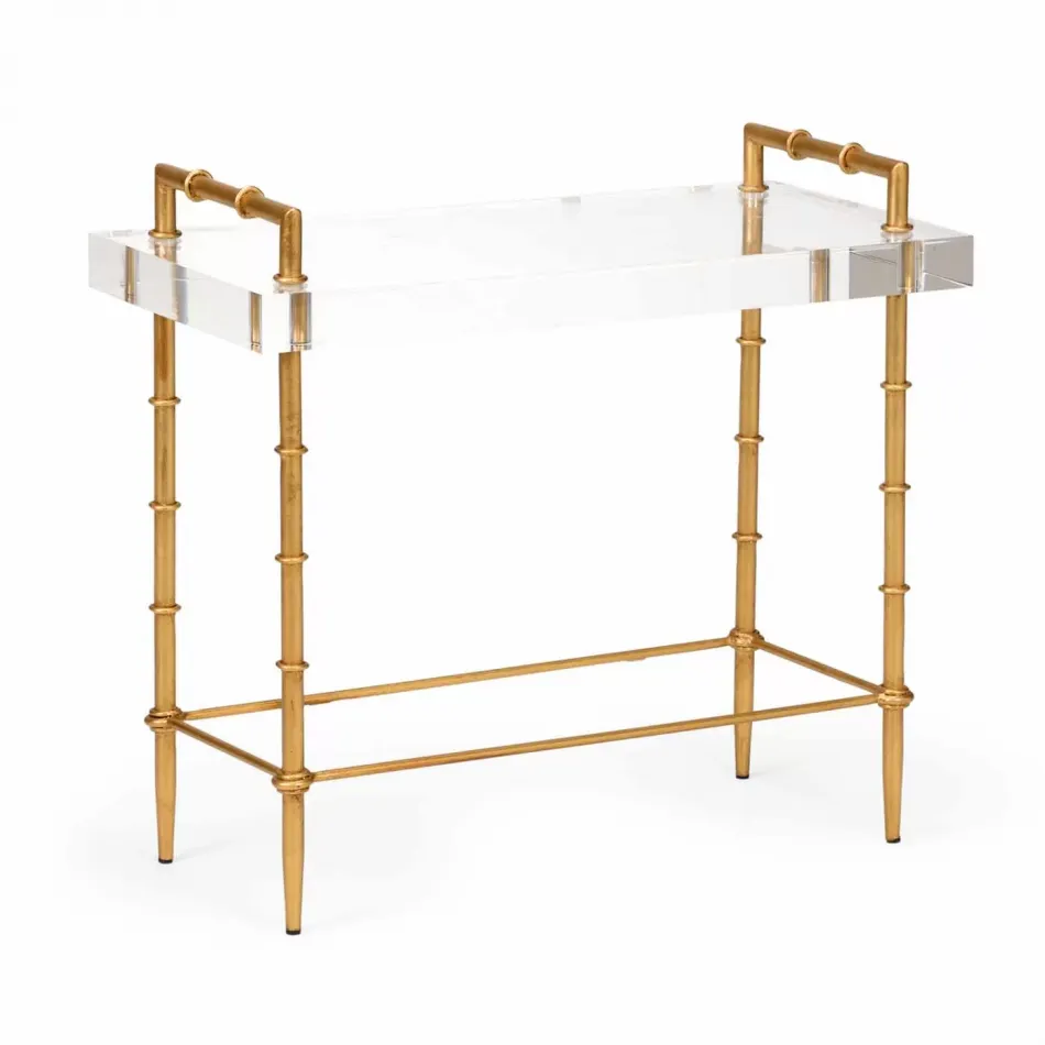 Acrylic Bamboo Side Table