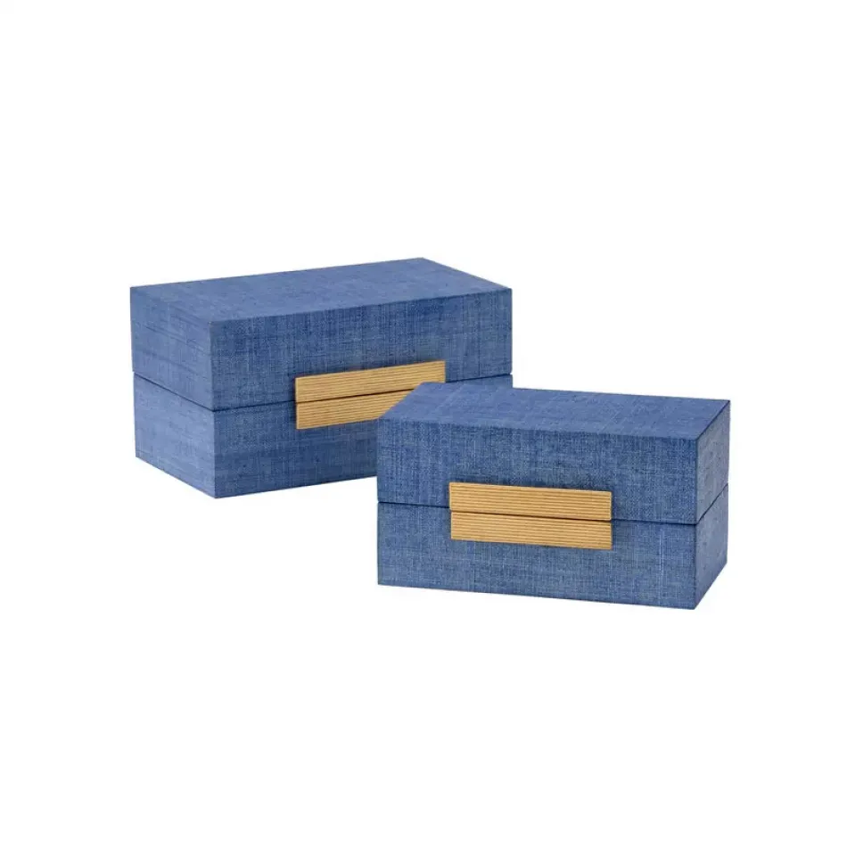 Raffia Boxes Blueberry, Set of 2