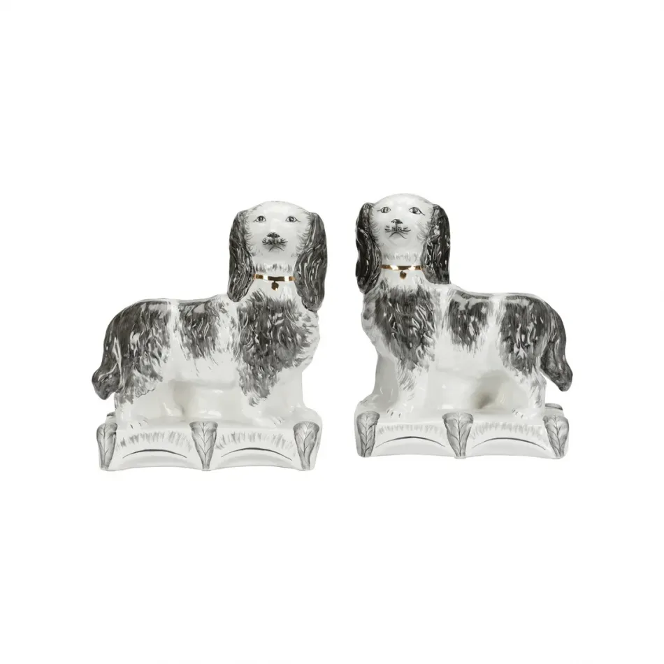Staffordshire Spaniel Pair Black and White