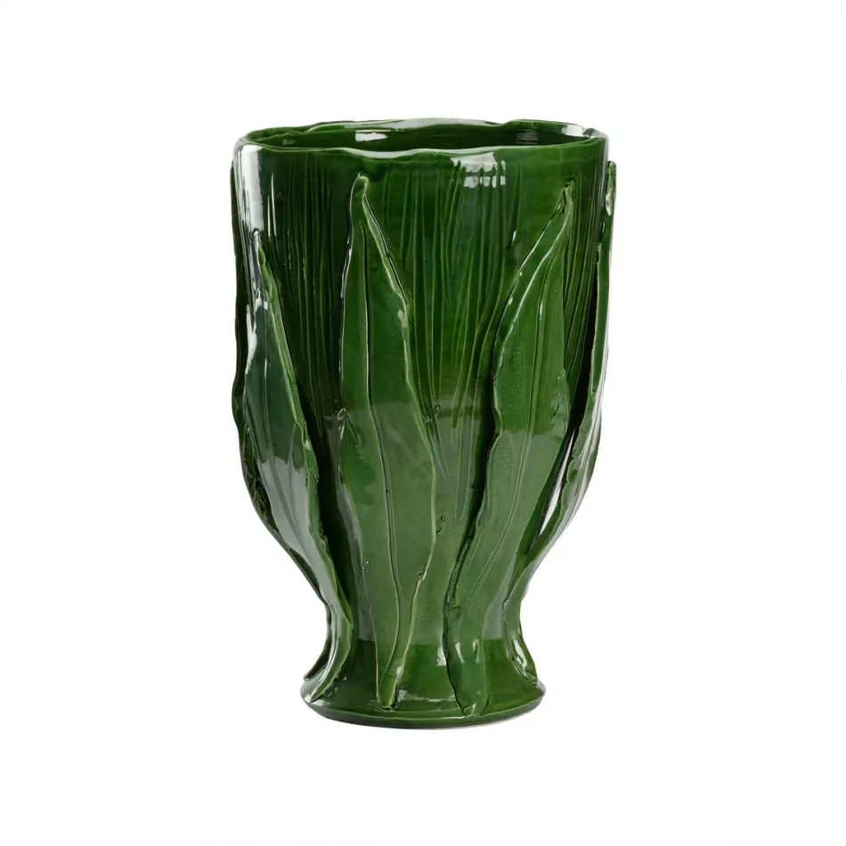 Umbria Footed Vase Green