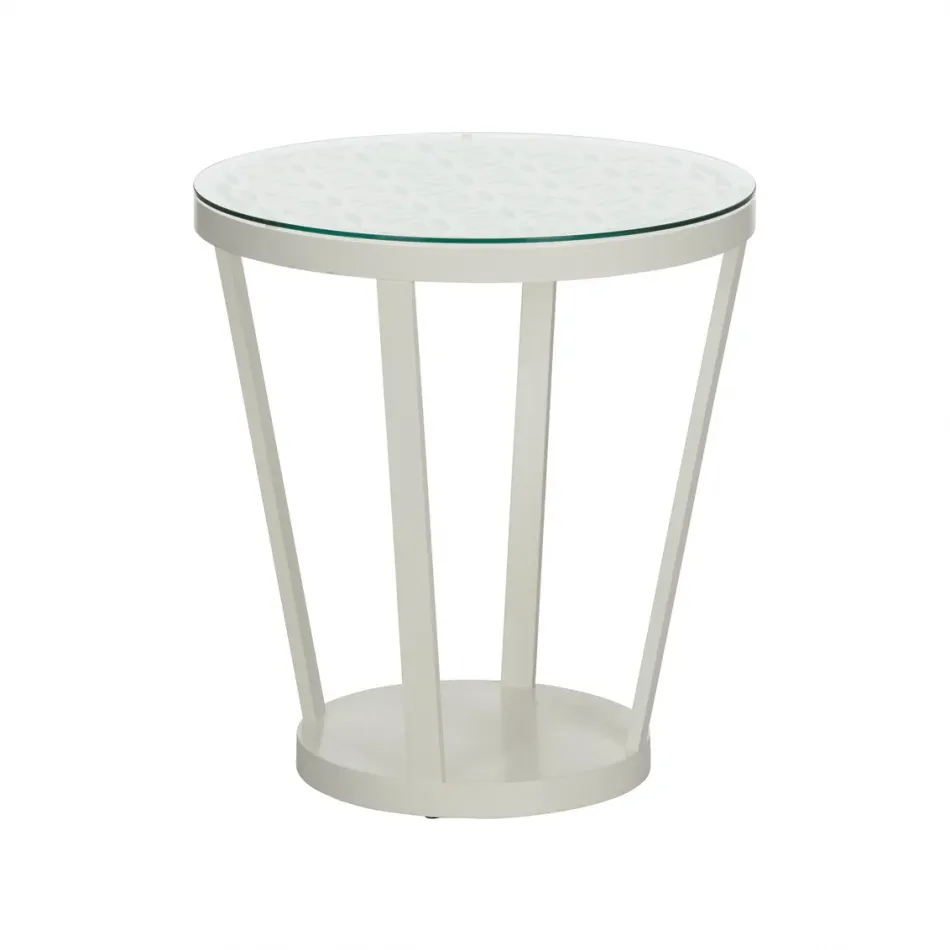 Flower of Life Side Table White