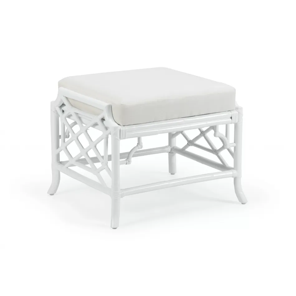 Wild Palm Ottoman White