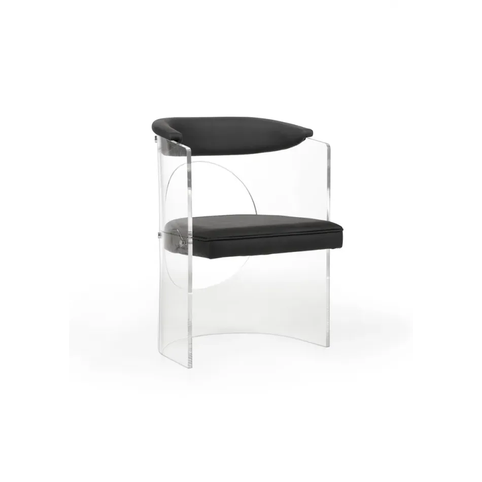 Baran Barrel Back Black Acrylic Chair