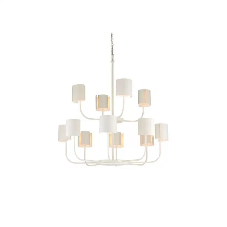 Castle Yard Chandelier Double- White