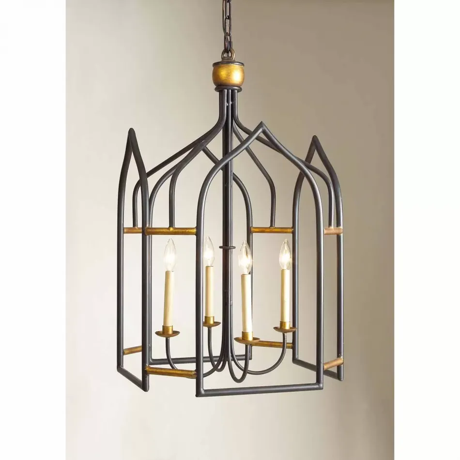 Seville Pendant Lantern Black/Gilt