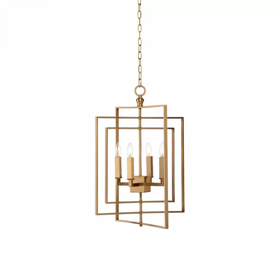 Cube Chandelier Gold Small