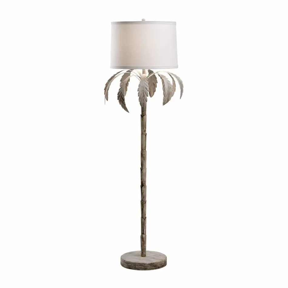 Palm Floor Lamp White Wash