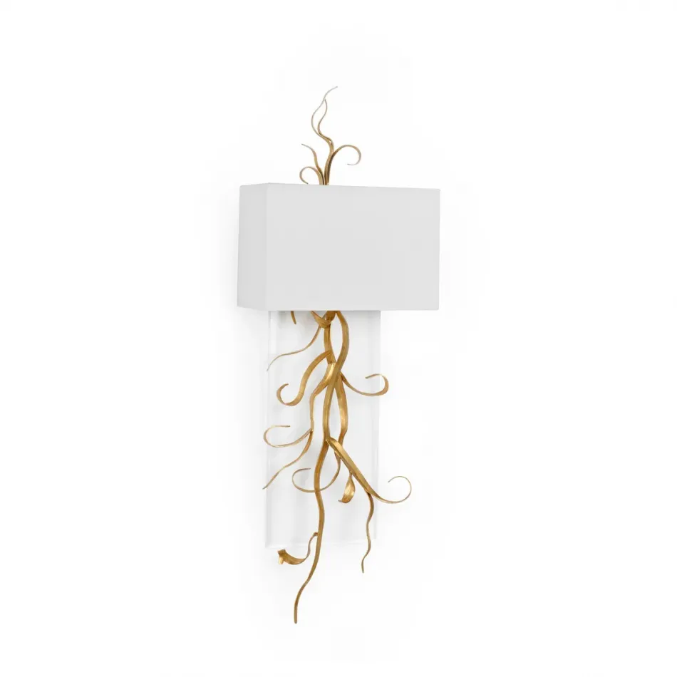 Curling Leaves Sconce with Acrylic