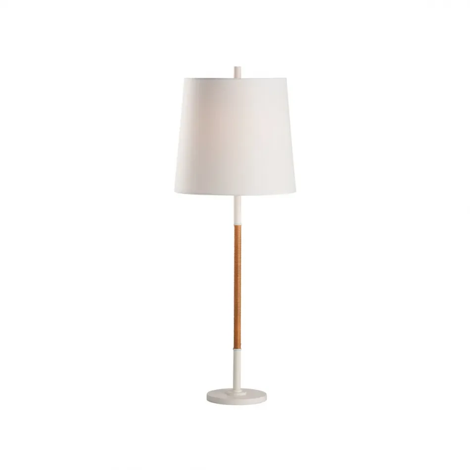 Amelia White Rattan Lamp