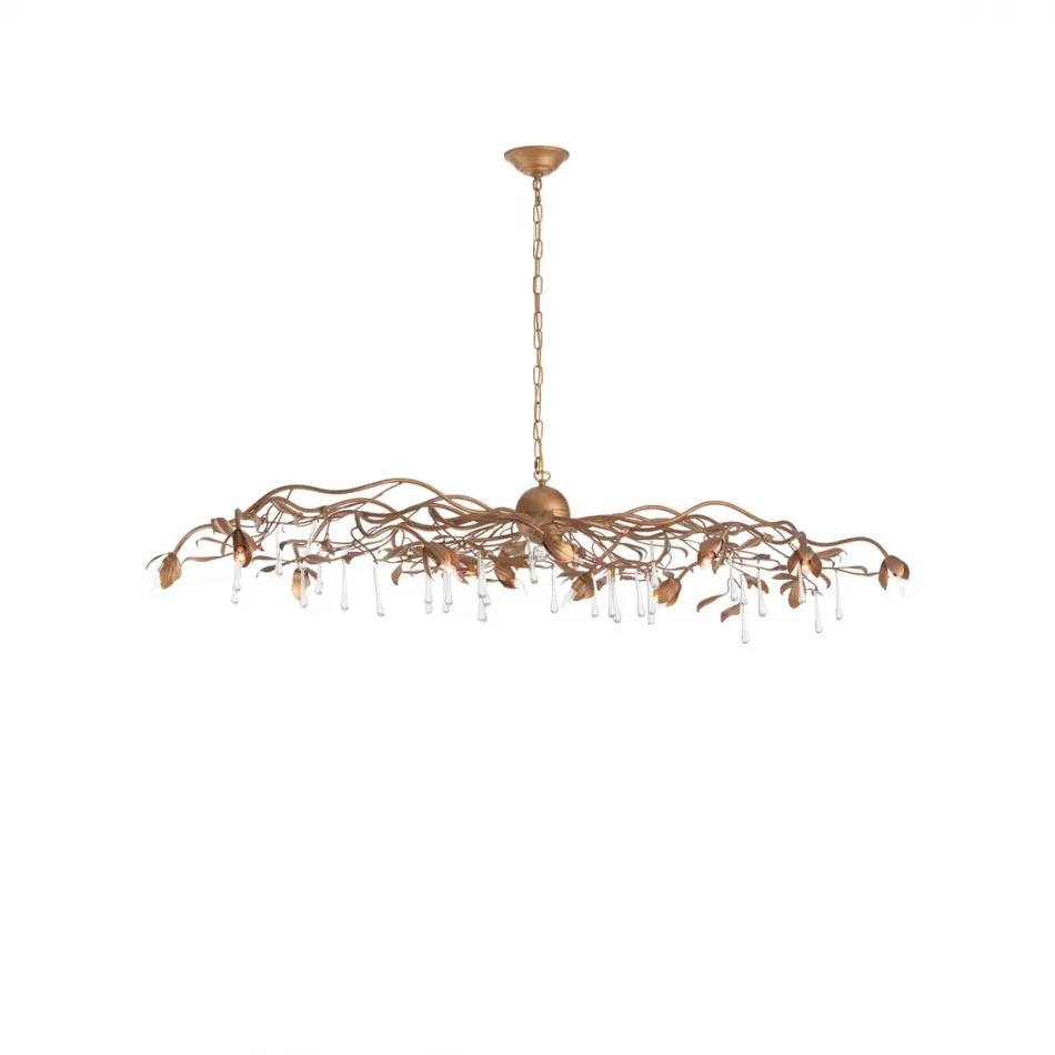 Bay Laurel Leaf Crystal Chandelier