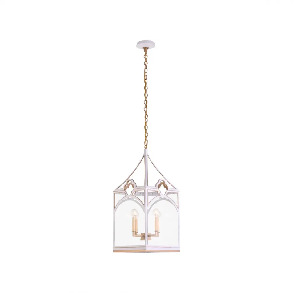 Quatrefoil White Lantern