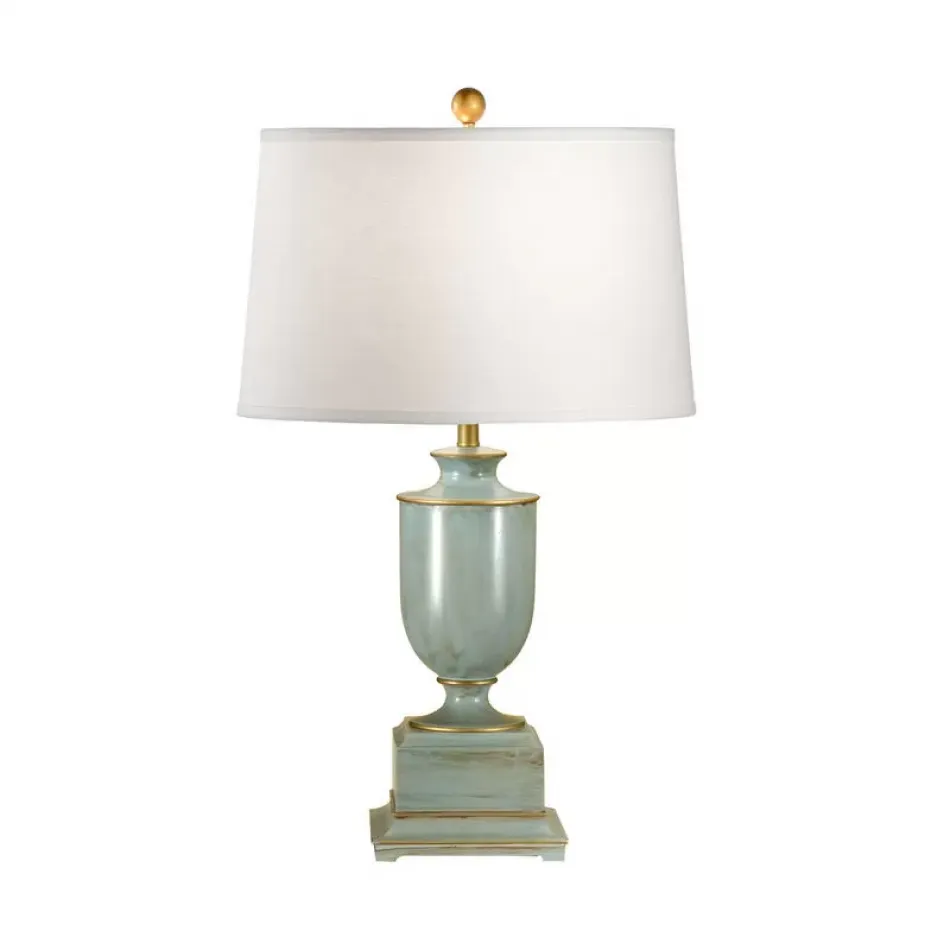 Old Washed Urn Lamp Blue