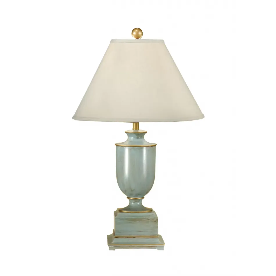 Old Washed Urn Lamp Blue