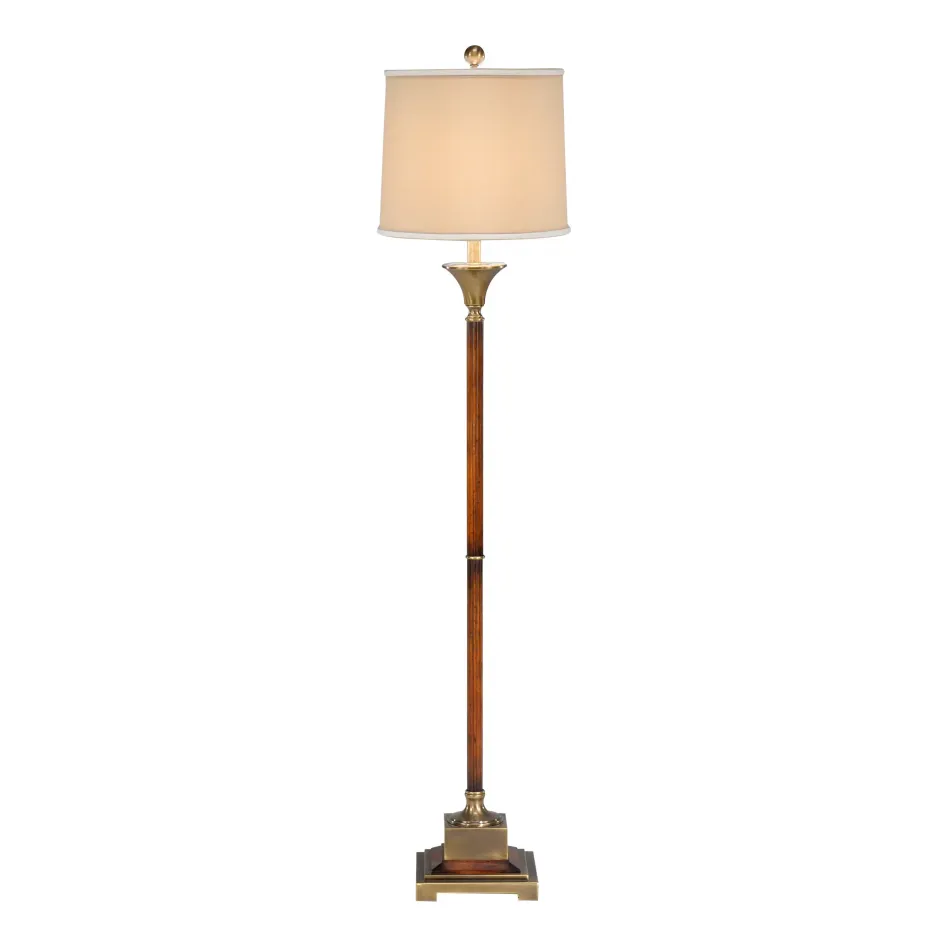 Fluted Wood Floor Lamp