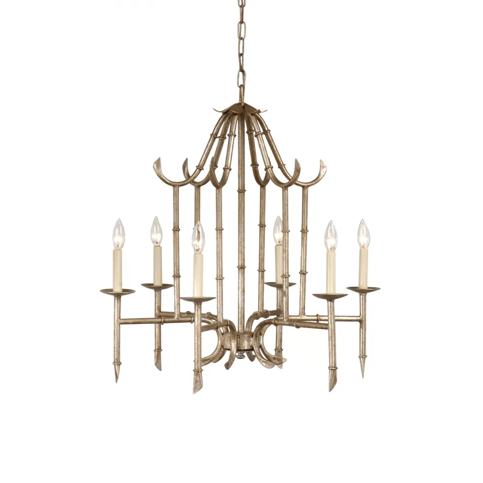 Bamboo Chandelier Silver