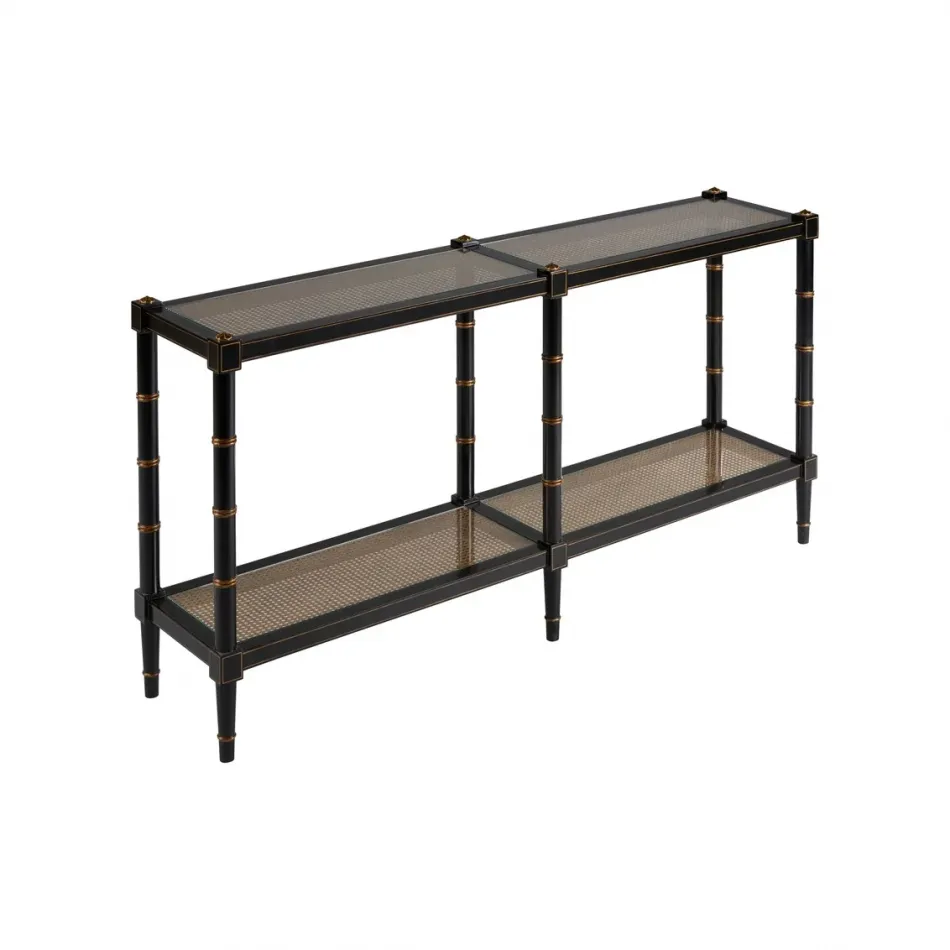 Conner Cane Black Sofa Table