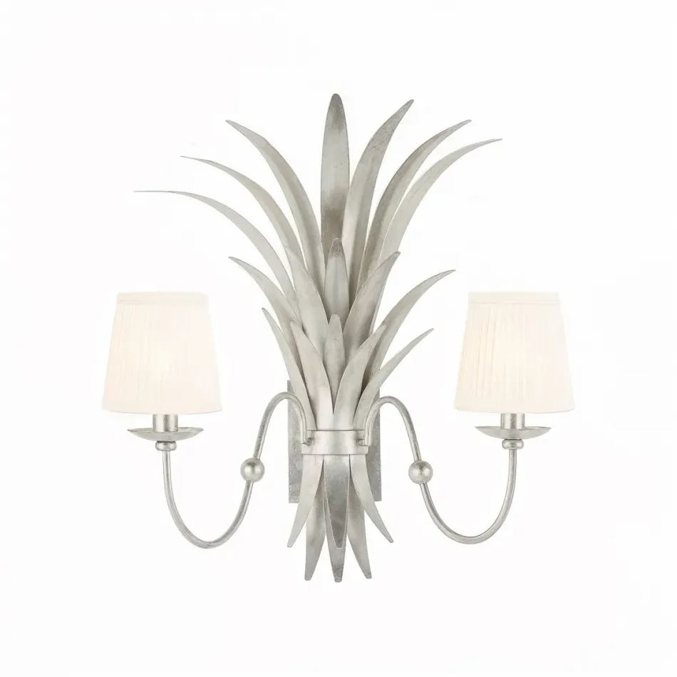 Wheat Silver Electrified Sconce with Shades