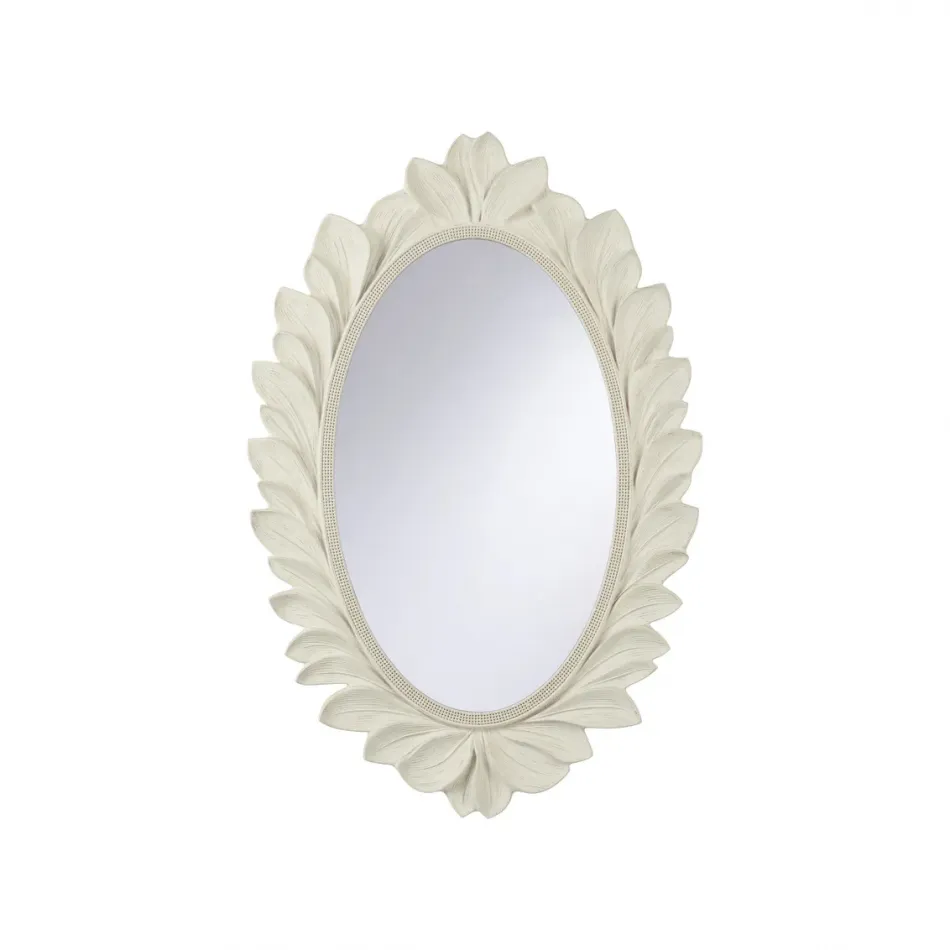 Buford White Oval Mirror