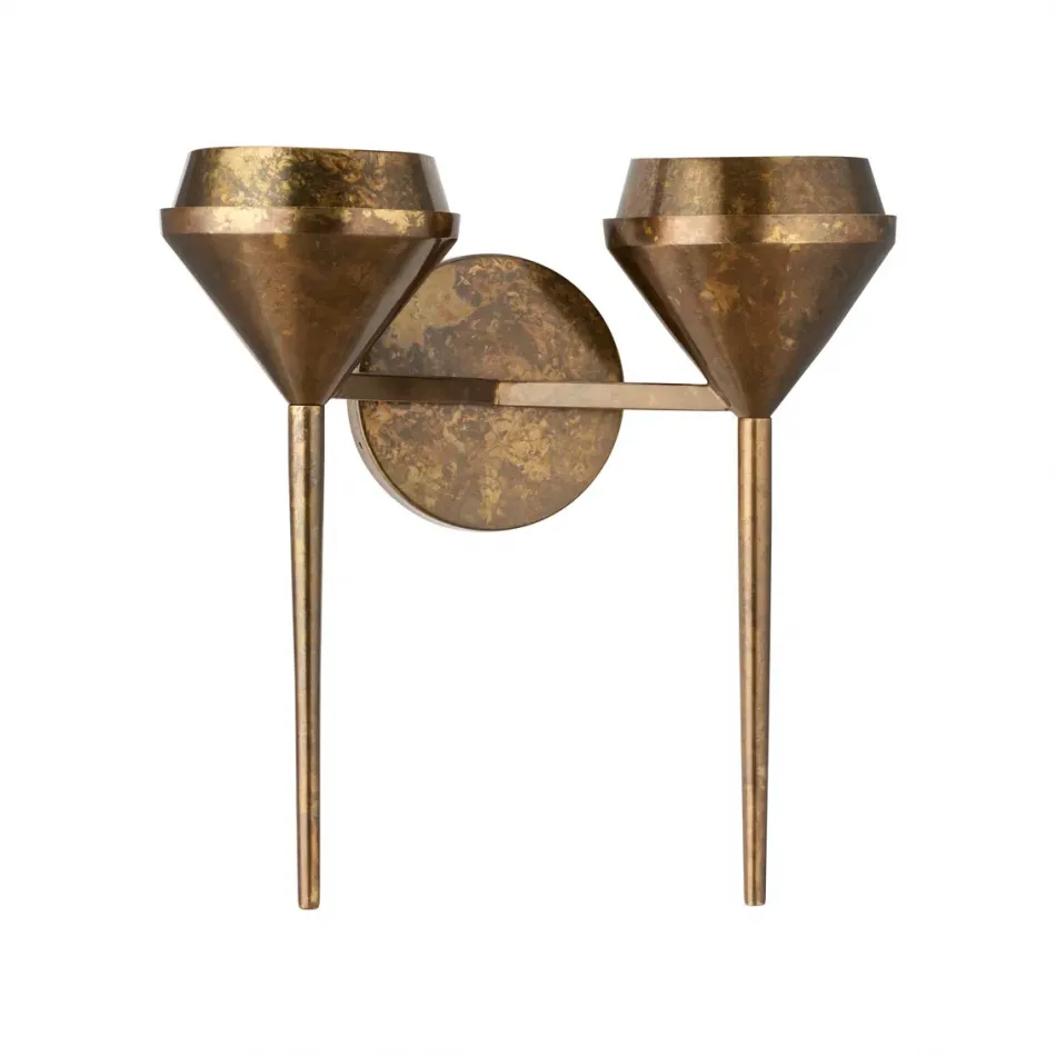 Ramsey Weathered Brass Double Sconce