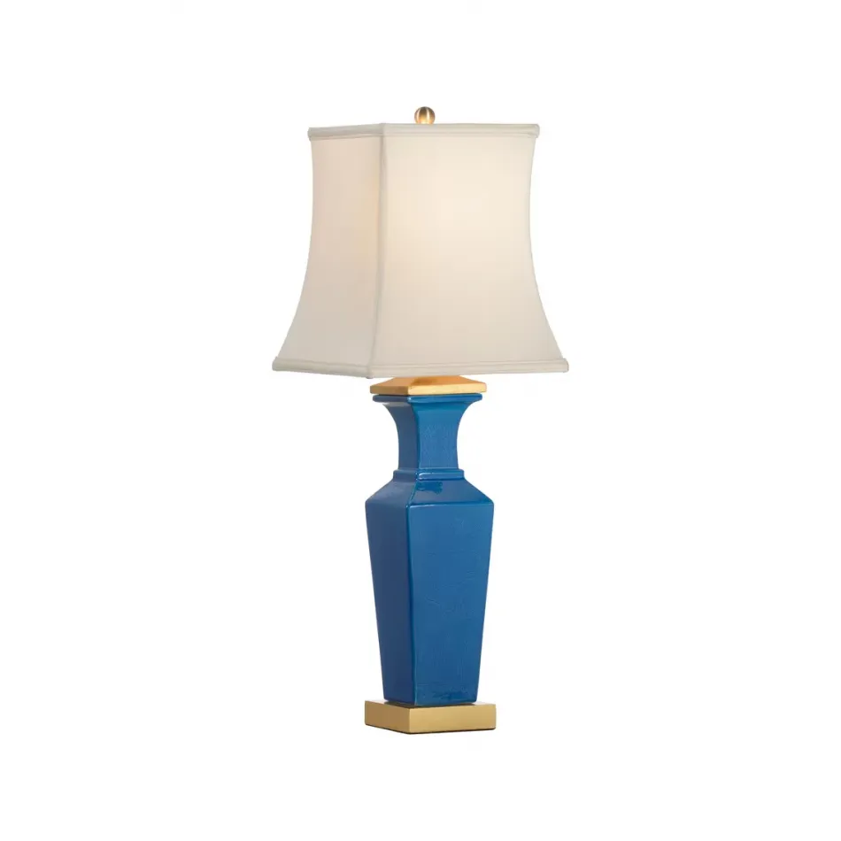 Square Blue Vase Lamp