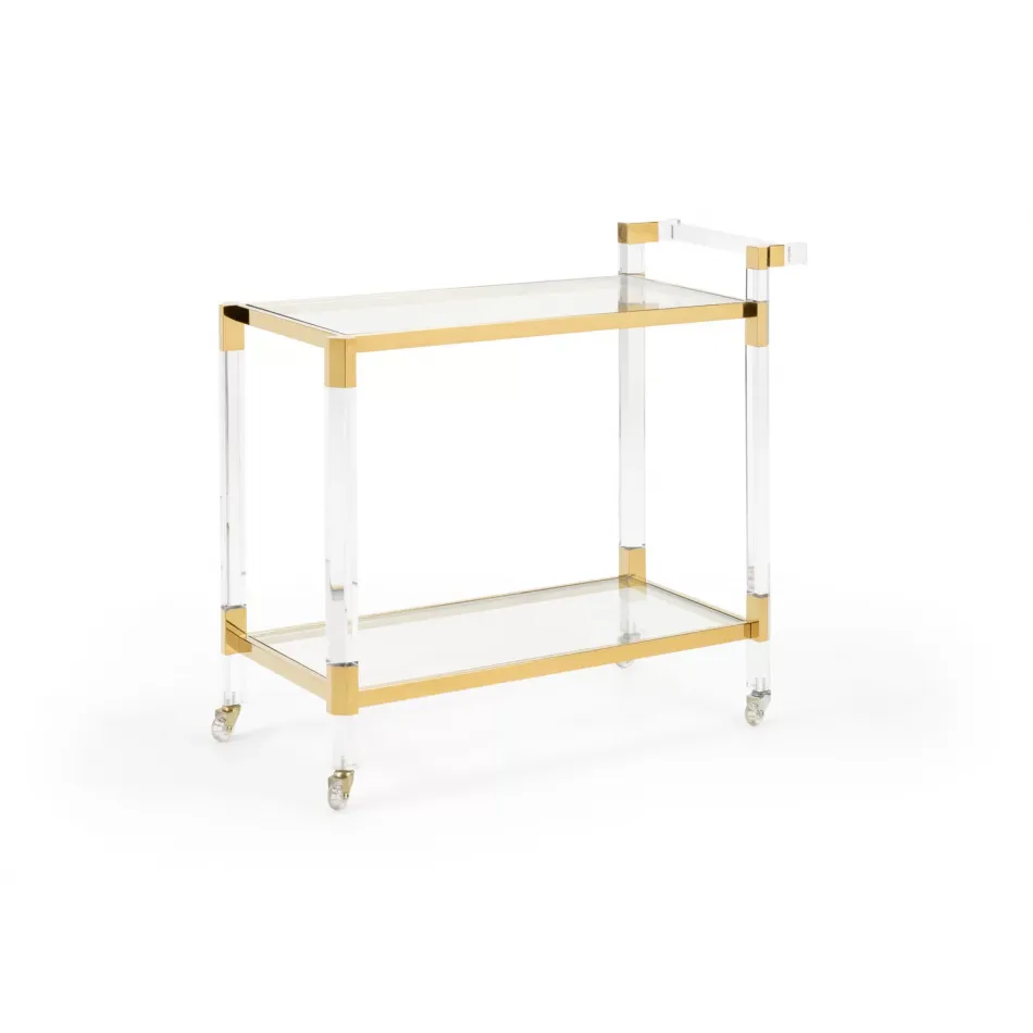 Boulevardier Clear/Gold Bar Cart