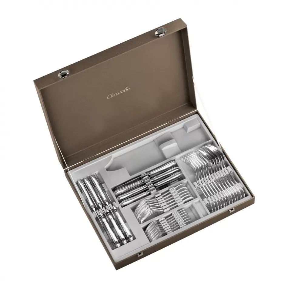 Marly Sterling Silver 36 Pieces Set for 6 in Chest (6x: Dinner Fork, Dinner Knife, Tablespoon, Dessert Fork, Dessert Knife, Teaspoon)