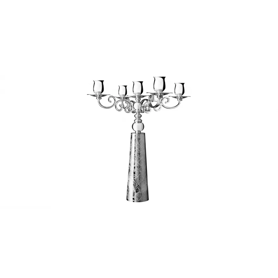 Jardin D'Eden Five Light Candelabra Silverplated