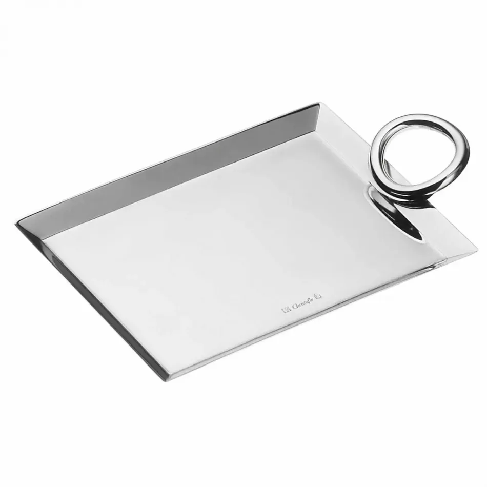 Vertigo Business Card Tray Silverplated