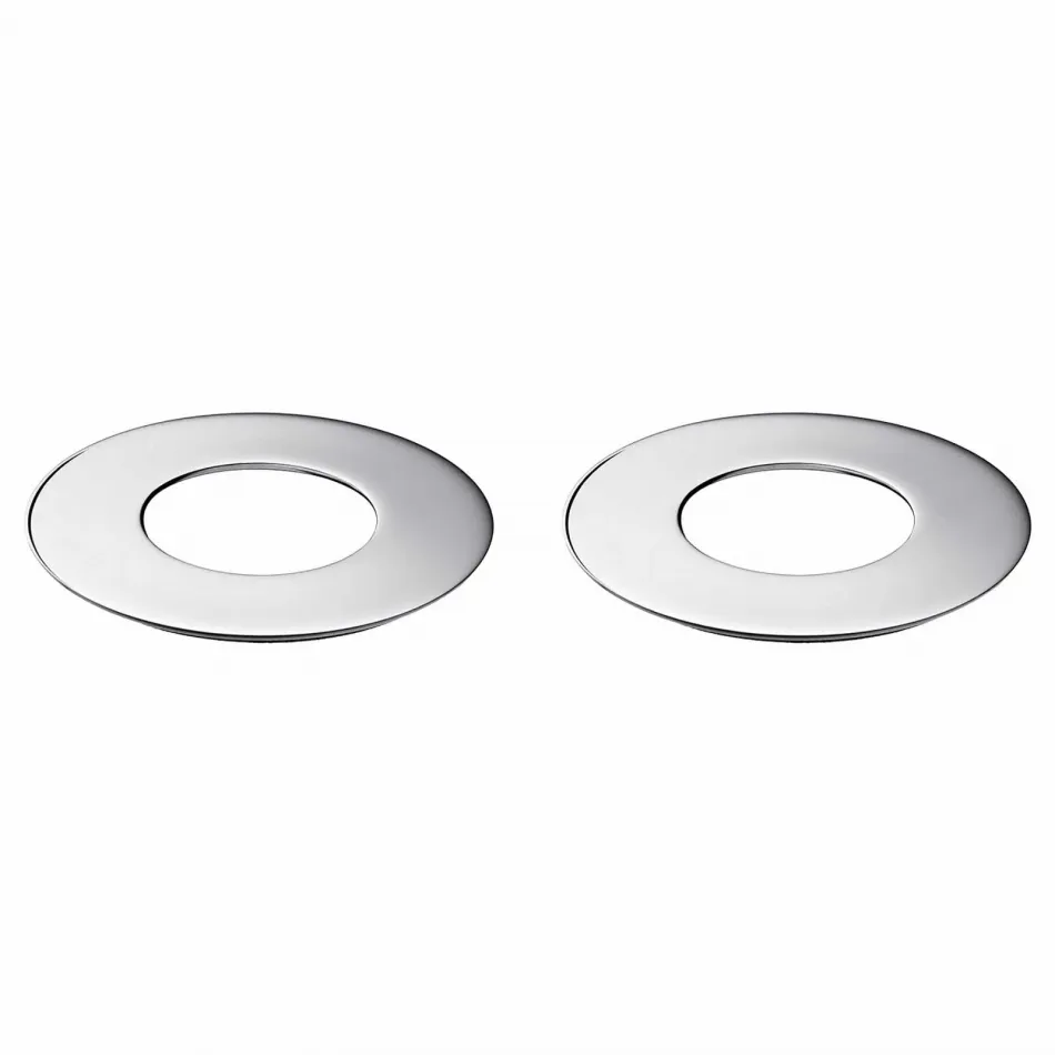 Oh De Christofle Set Of 2 Glass Coasters Stainless Steel