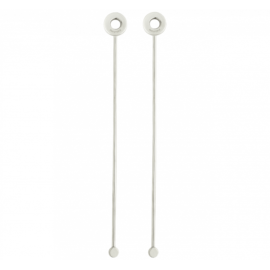 Oh De Christofle Set Of 2 Cocktail Stirrers Stainless Steel