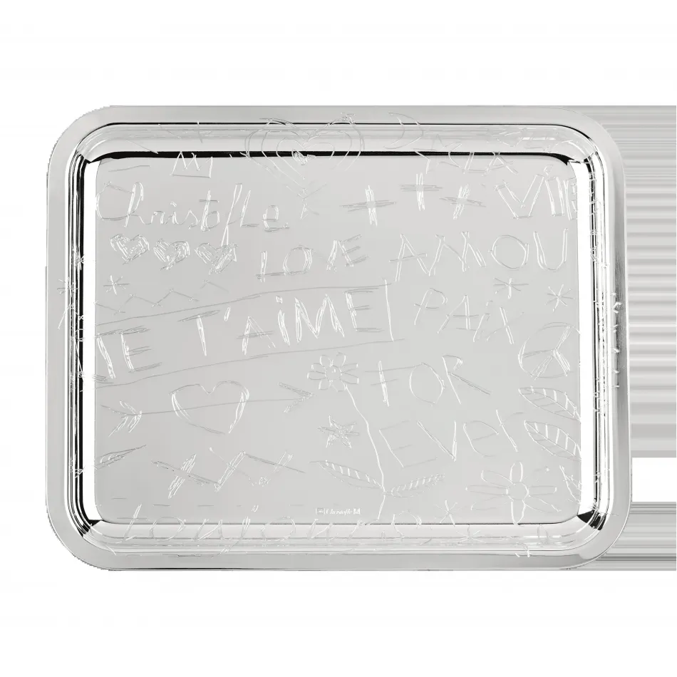 Graffiti Silverplated Tray 7.8"x6.3" (20x16 cm)