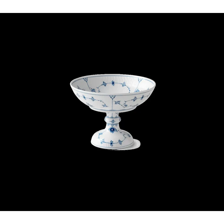 Blue Fluted Plain Bowl On Hi Foot 80 cl 27 oz, 15 cm 5.9 in