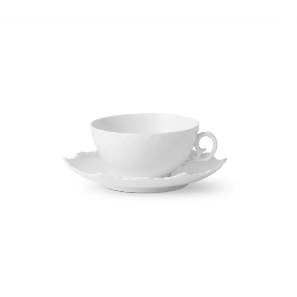 White Fluted FL Cup & Saucer Tea 22 cl 7.44 oz