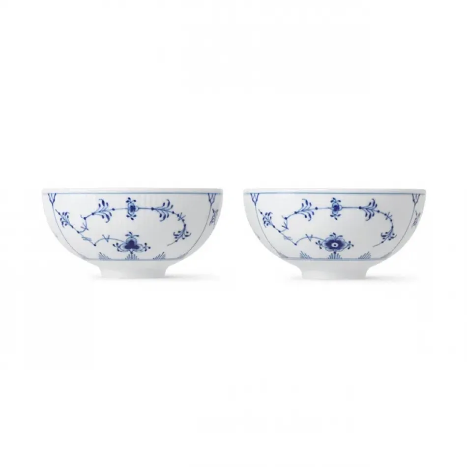 Blue Fluted Plain Rice Bowl 30 cl 10.14 oz, 11 cm 4.33 in 2 pack