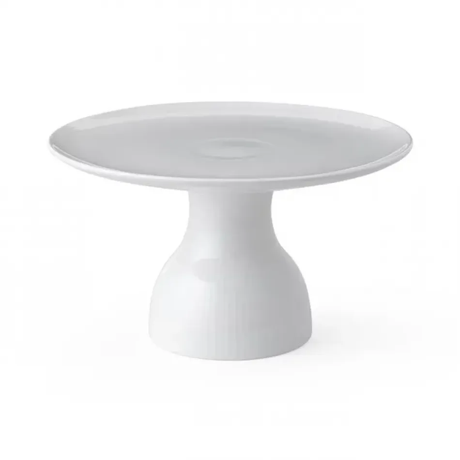 White Fluted Dish On Stand 20 cm/7.8 in