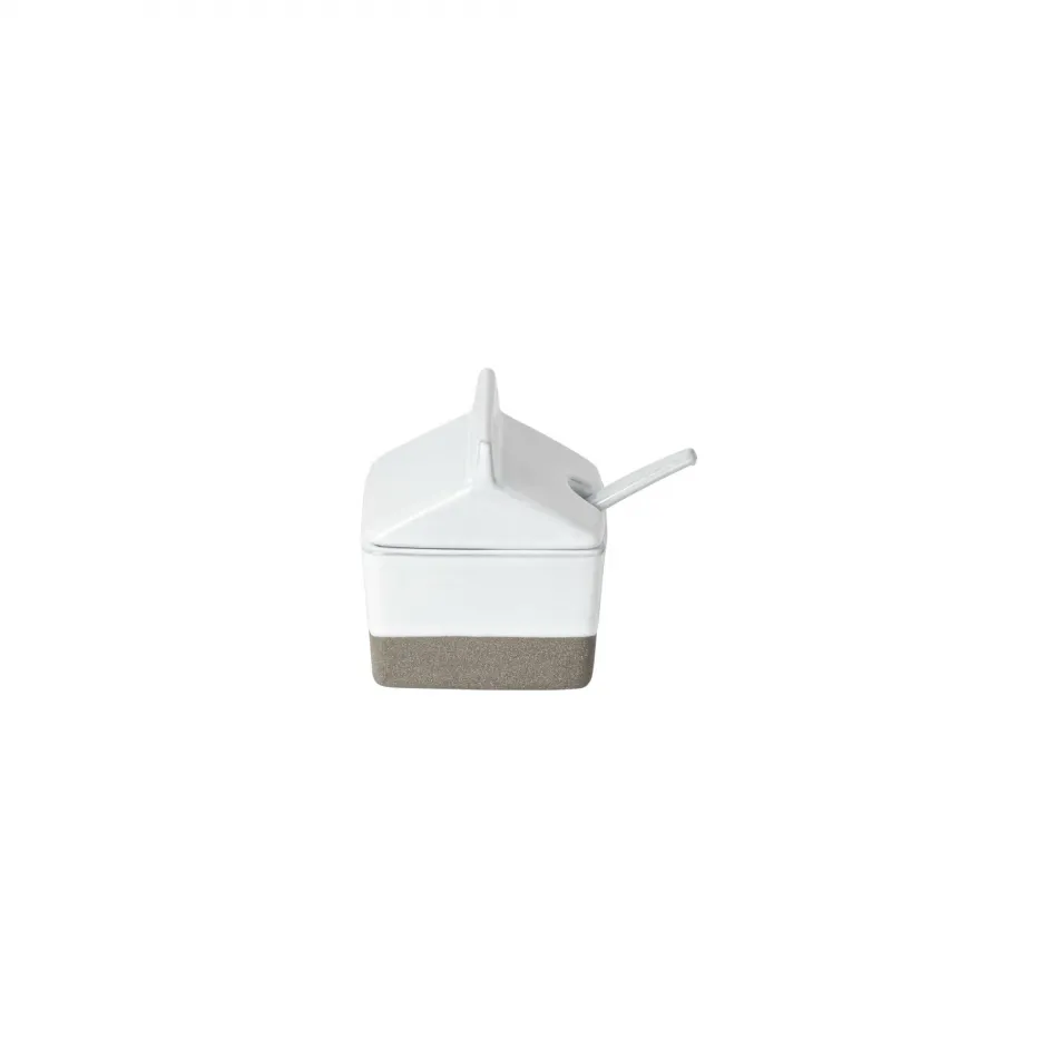 Festa White Sugar Bowl W/Spoon 3 X3'' H3.25'' | 5 Oz