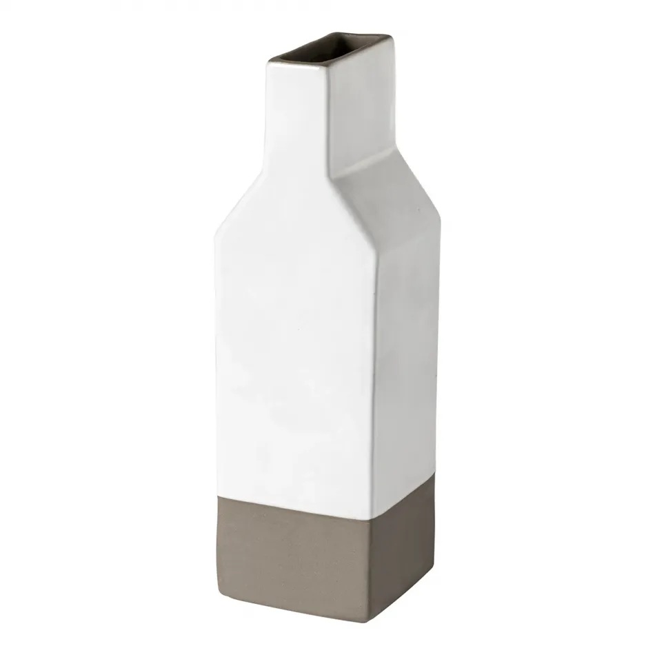 Plano White Vase 3.75'' x 3.75'' H11.75'' | 52 Oz.