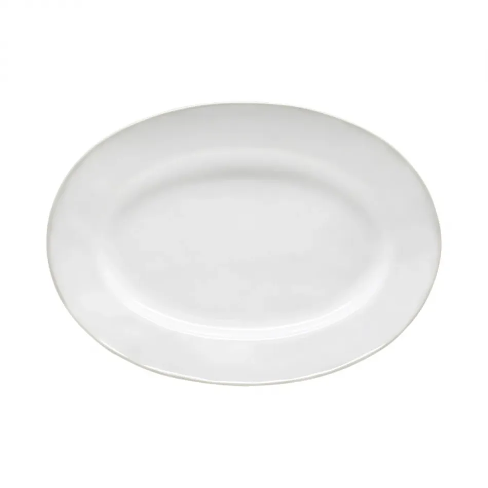 Beja White & Cream Oval Platter 11.75'' x 8.5'' H1.25''