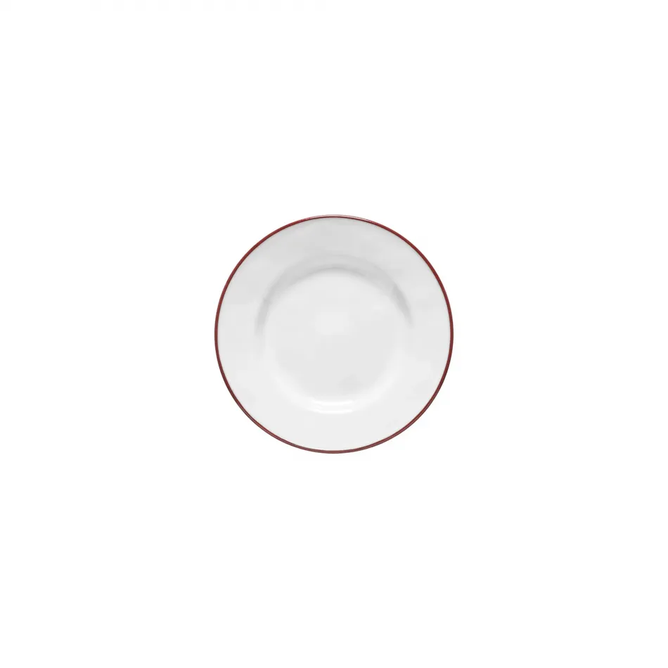 Beja White & Red Bread Plate D5.75'' H1''