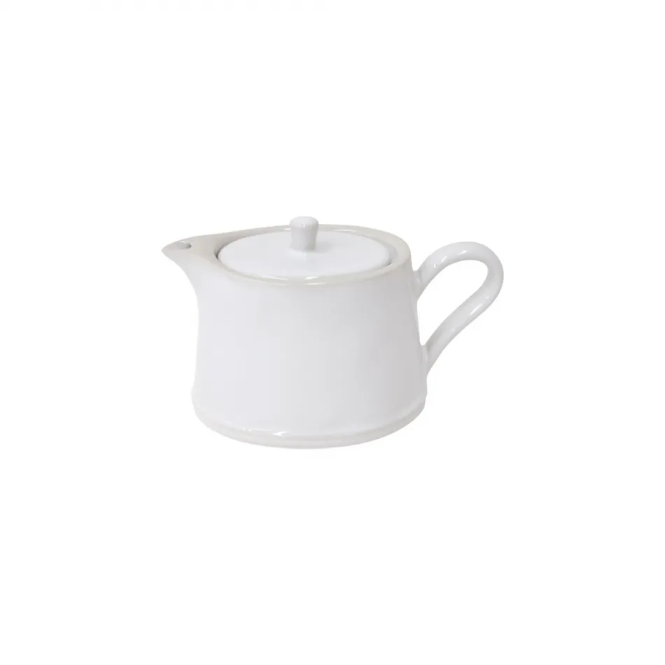 Beja White & Cream Tea Pot 7'' x 4.25'' H4.25'' | 14 Oz.