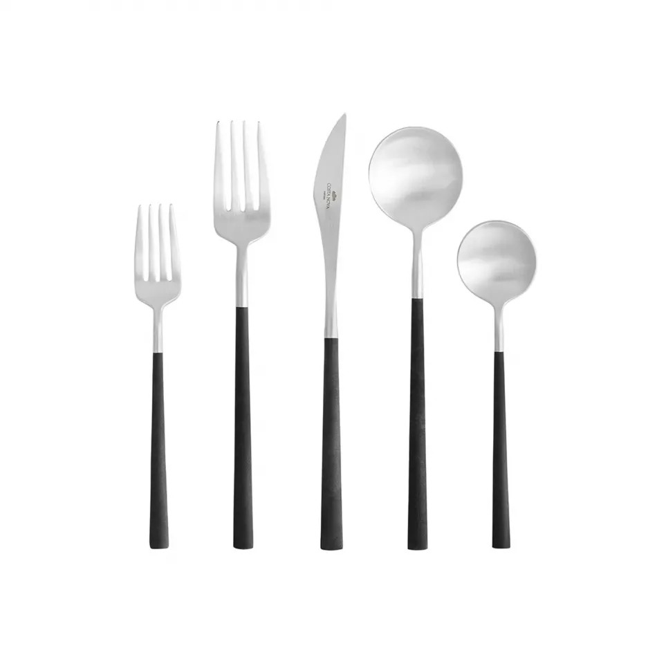 Mito Brushed Black Cable Flatware 5 Pieces