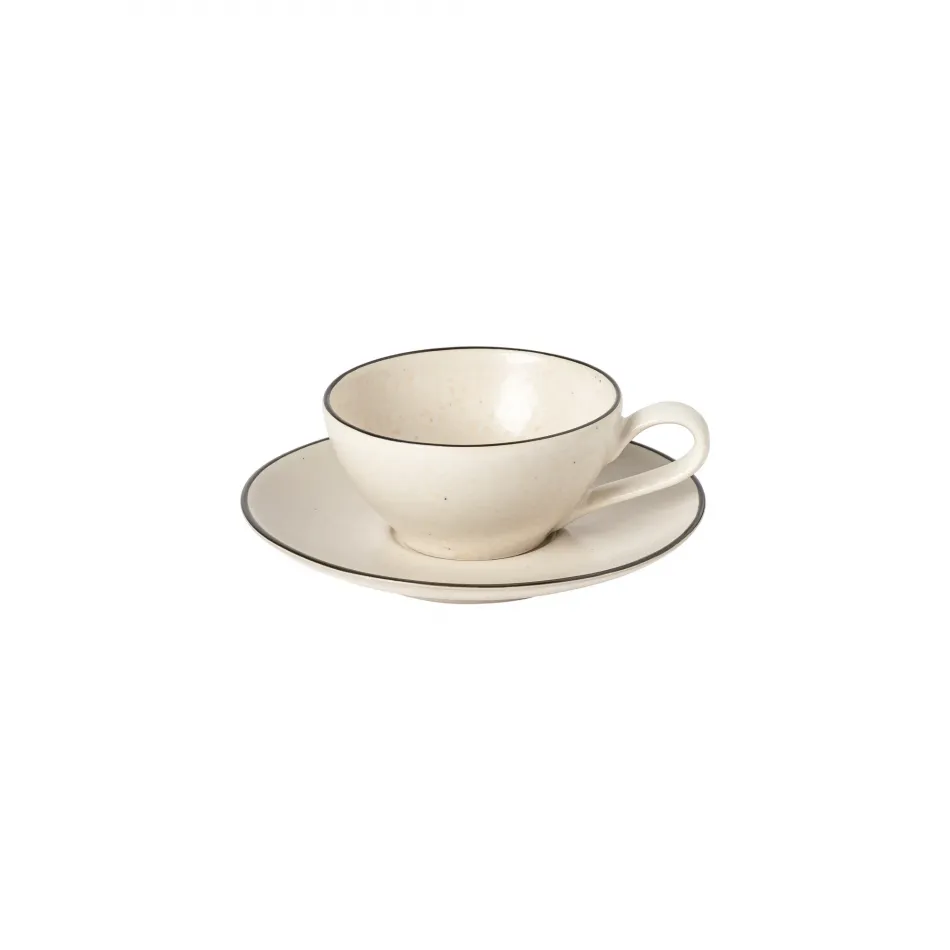 Augusta Natural-Black Tea Cup And Saucer 5.5'' x 4.25'' H2.25'' | 7 Oz. D6.75''