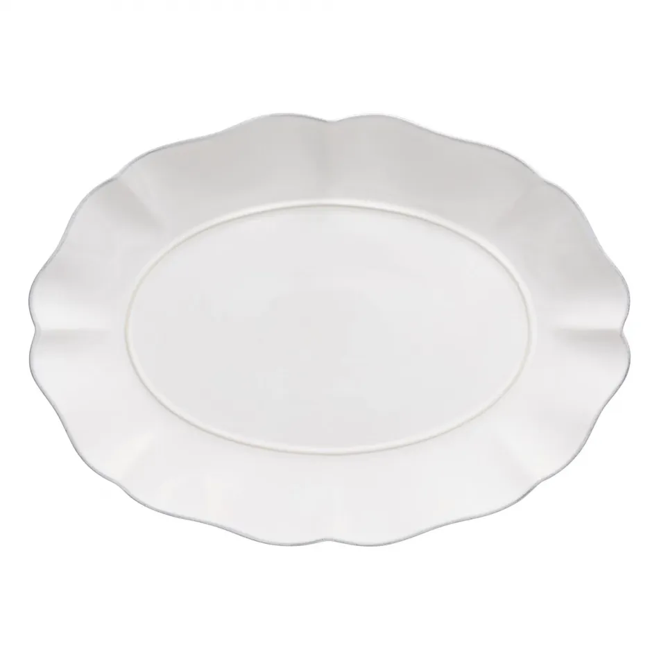 Rosa White Oval Platter 12.25'' x 15.75'' H1.75''