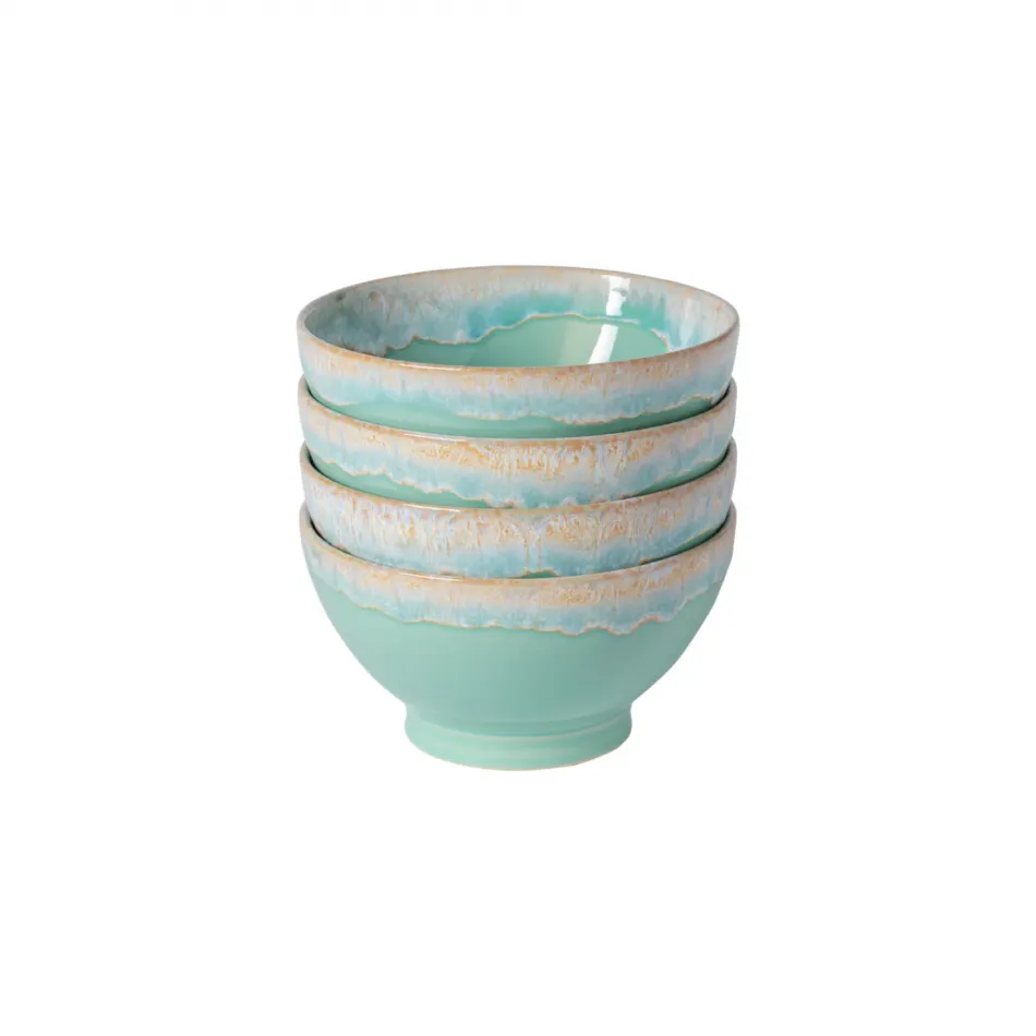 Latte Bowls Aqua Set 4 Latte Bowls D5.75'' H3.25'' | 19 Oz.