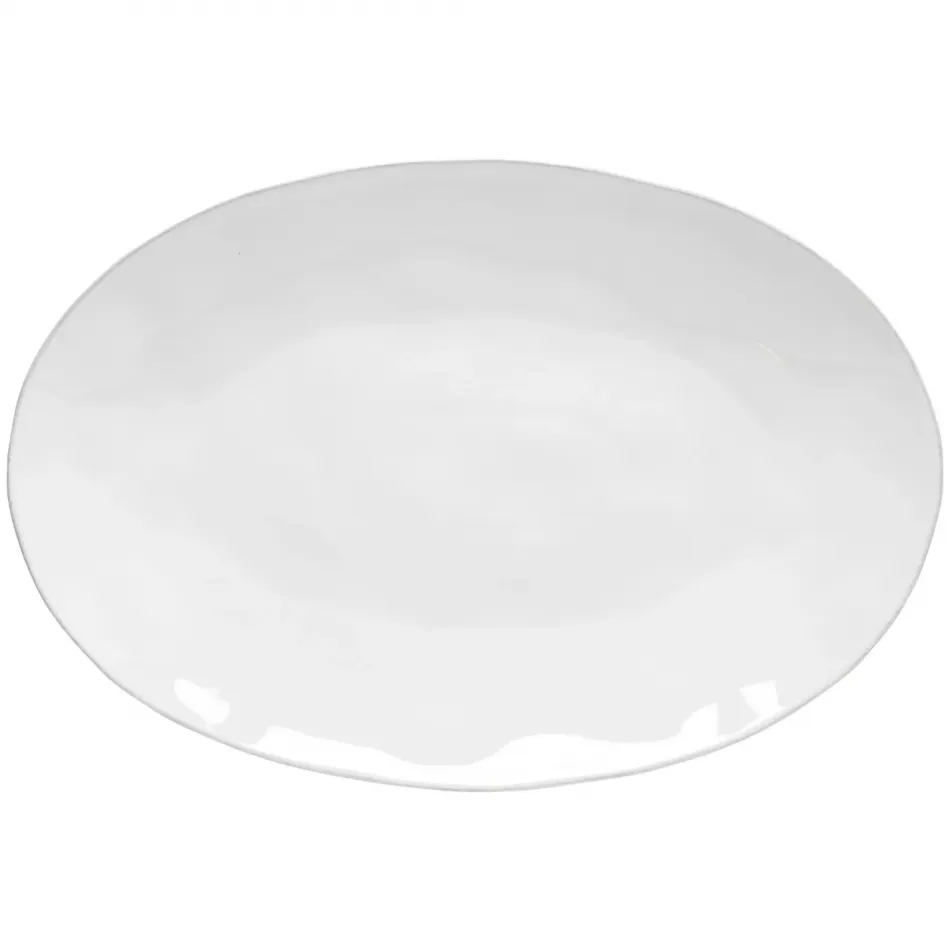 Livia White Oval Platter 17.5'' x 12'' H2''