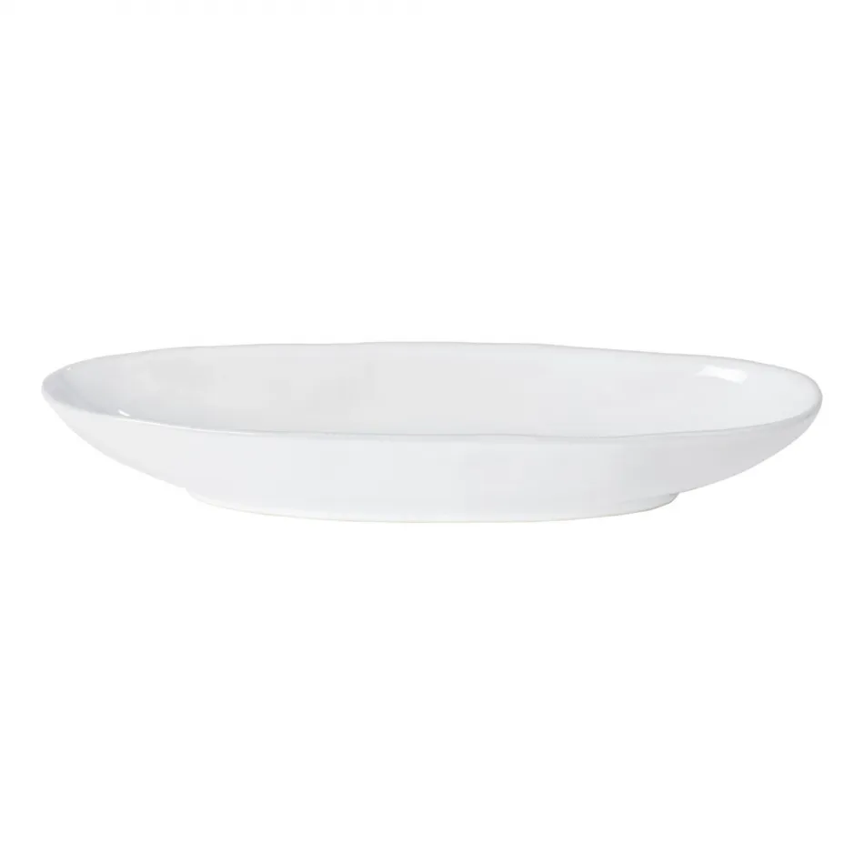 Livia White Oval Platter 13'' x 4.25'' H2''
