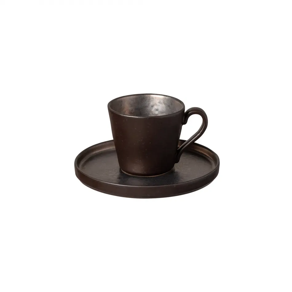 Lagoa Metal Tea Cup And Saucer 4.25'' x 3.25'' H3'' | 7Oz. D6.25''